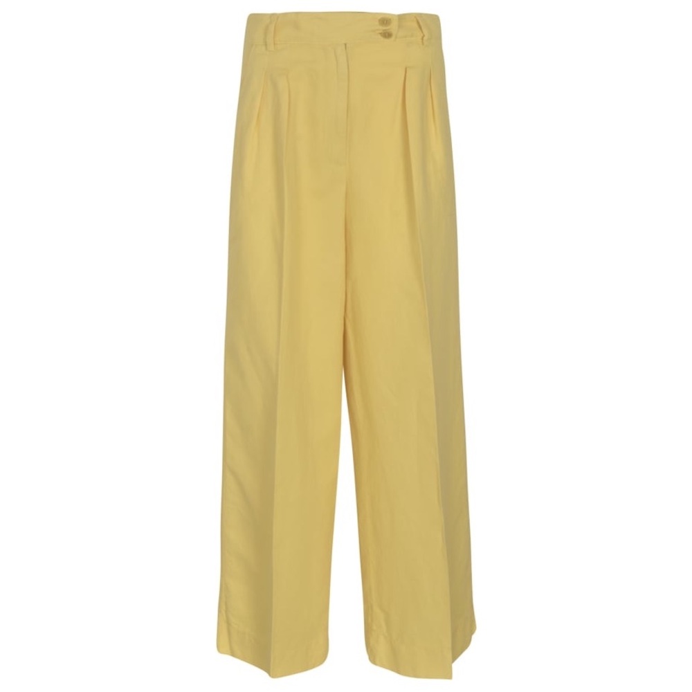 Aspesi Ginger Linen And Cotton Palazzo Trousers